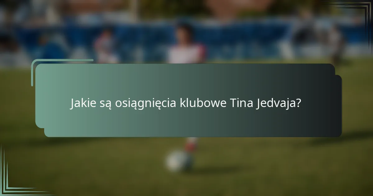 Jakie są osiągnięcia klubowe Tina Jedvaja?